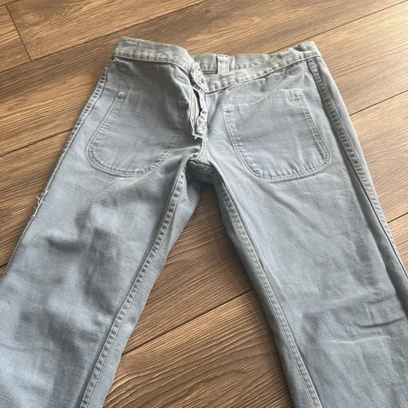 light blue "Hillbilly" bell bottoms flared jeans from the 1960s & 1970s disco - Picture 12 of 12